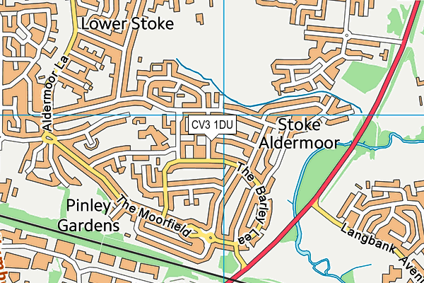 CV3 1DU map - OS VectorMap District (Ordnance Survey)