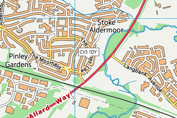 CV3 1DY map - OS VectorMap District (Ordnance Survey)