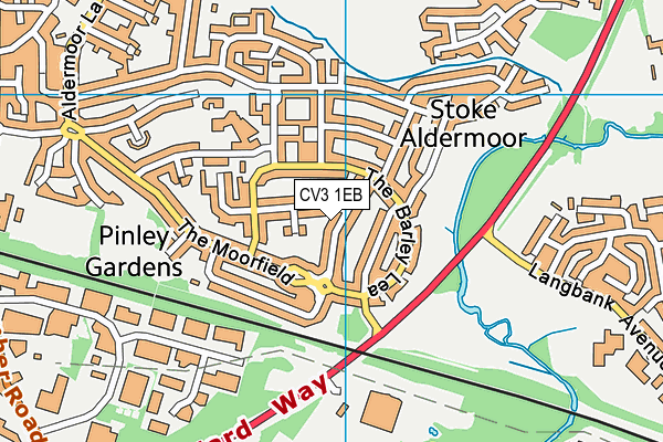 CV3 1EB map - OS VectorMap District (Ordnance Survey)