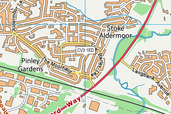 CV3 1ED map - OS VectorMap District (Ordnance Survey)