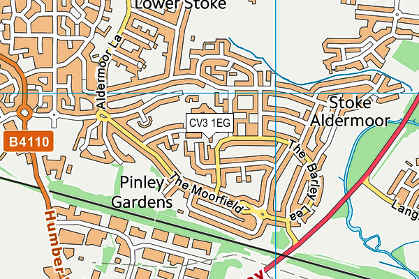 CV3 1EG map - OS VectorMap District (Ordnance Survey)