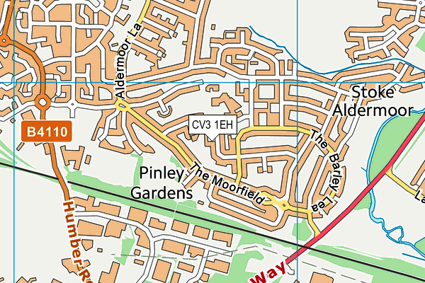 CV3 1EH map - OS VectorMap District (Ordnance Survey)