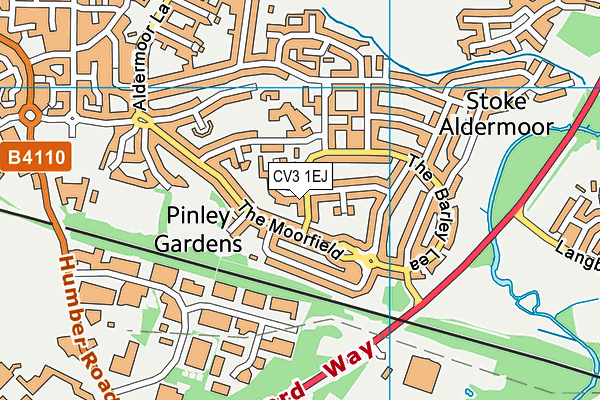 CV3 1EJ map - OS VectorMap District (Ordnance Survey)