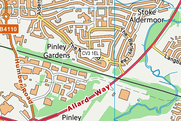 CV3 1EL map - OS VectorMap District (Ordnance Survey)