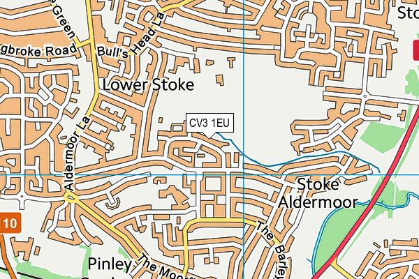 CV3 1EU map - OS VectorMap District (Ordnance Survey)