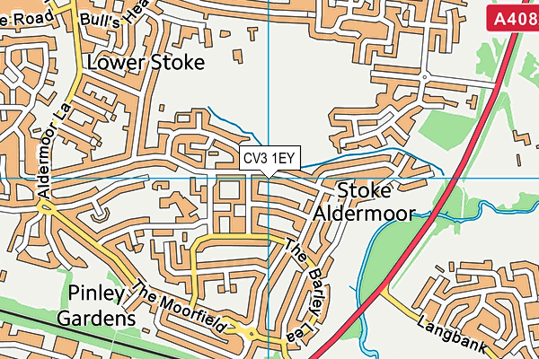 CV3 1EY map - OS VectorMap District (Ordnance Survey)