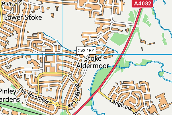 CV3 1EZ map - OS VectorMap District (Ordnance Survey)