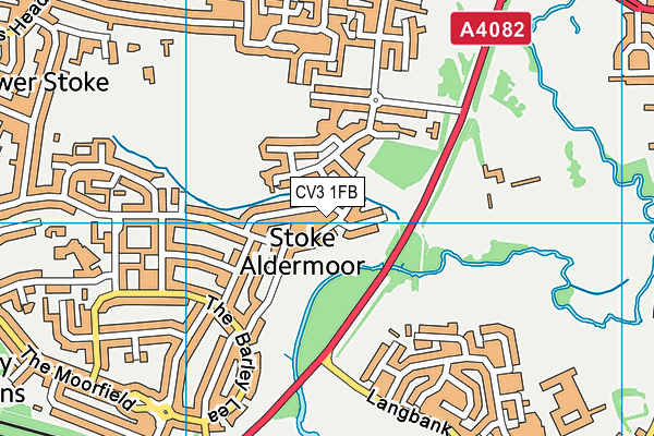 CV3 1FB map - OS VectorMap District (Ordnance Survey)