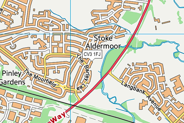 CV3 1FJ map - OS VectorMap District (Ordnance Survey)