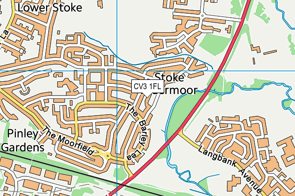 CV3 1FL map - OS VectorMap District (Ordnance Survey)