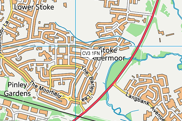 CV3 1FN map - OS VectorMap District (Ordnance Survey)