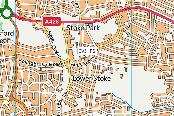 CV3 1FS map - OS VectorMap District (Ordnance Survey)