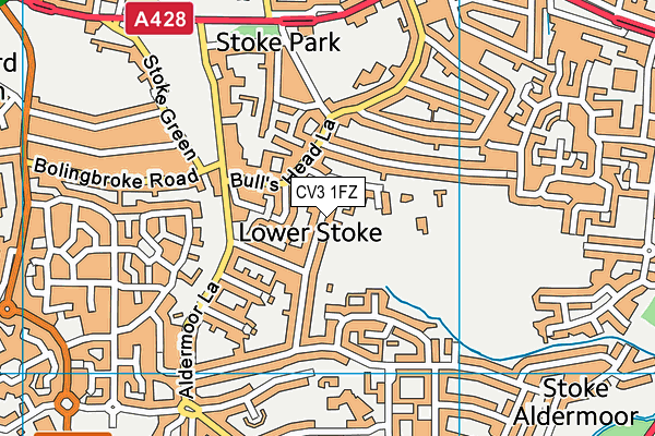 CV3 1FZ map - OS VectorMap District (Ordnance Survey)