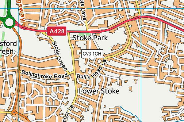 CV3 1GH map - OS VectorMap District (Ordnance Survey)