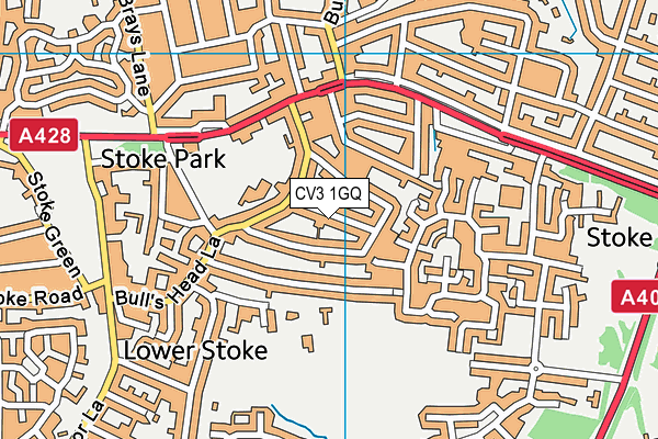 CV3 1GQ map - OS VectorMap District (Ordnance Survey)