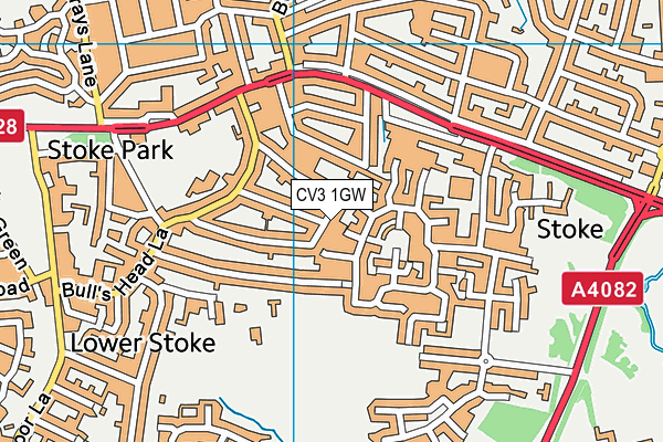 CV3 1GW map - OS VectorMap District (Ordnance Survey)