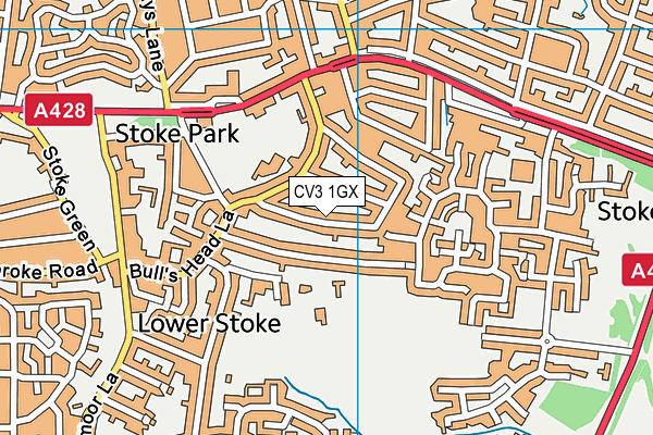 CV3 1GX map - OS VectorMap District (Ordnance Survey)