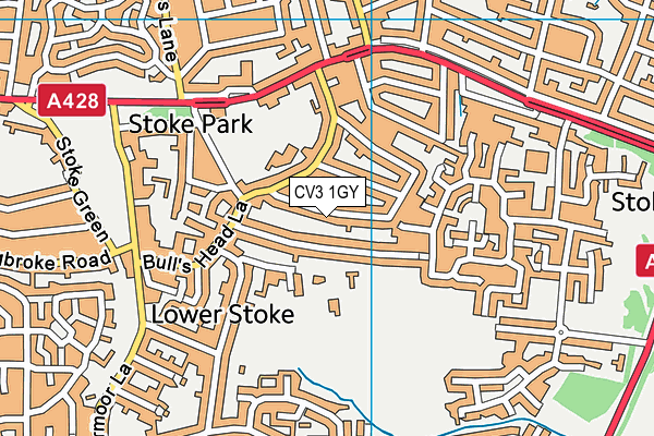 CV3 1GY map - OS VectorMap District (Ordnance Survey)