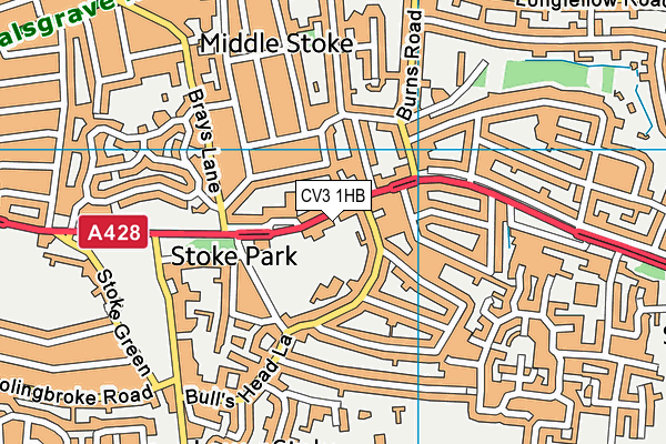 Coventry & North Warwickshire Sports Club map (CV3 1HB) - OS VectorMap District (Ordnance Survey)