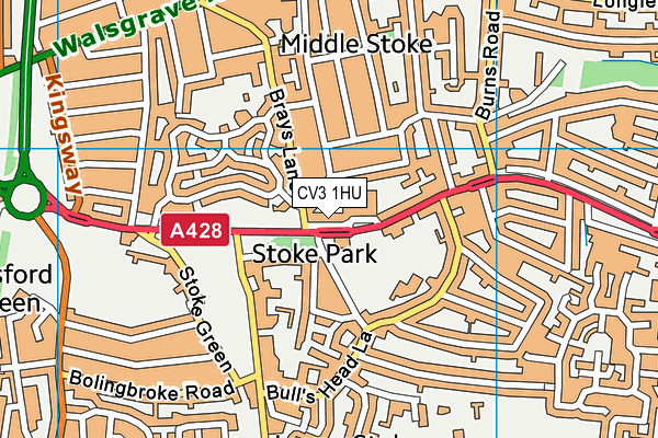 CV3 1HU map - OS VectorMap District (Ordnance Survey)