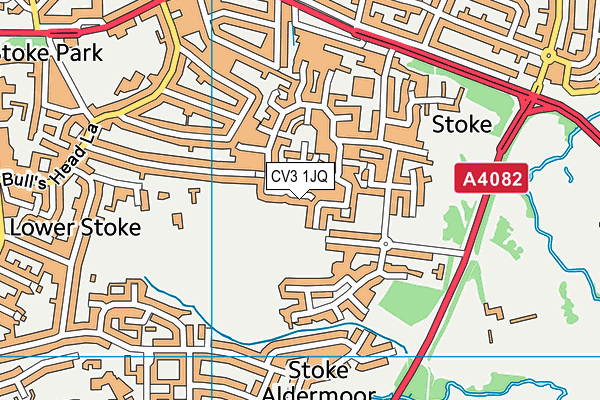 CV3 1JQ map - OS VectorMap District (Ordnance Survey)