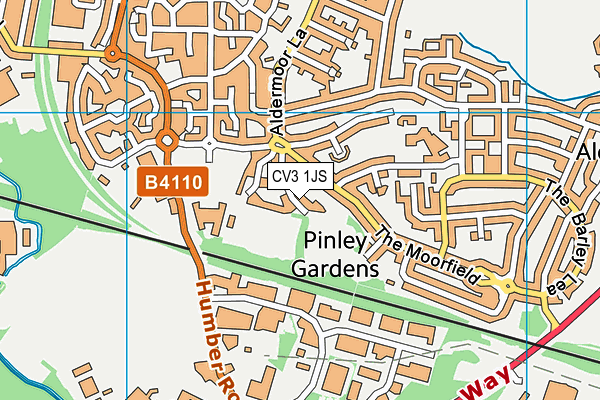 CV3 1JS map - OS VectorMap District (Ordnance Survey)