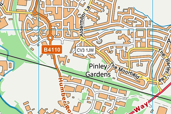 CV3 1JW map - OS VectorMap District (Ordnance Survey)