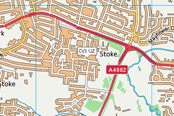 CV3 1JZ map - OS VectorMap District (Ordnance Survey)