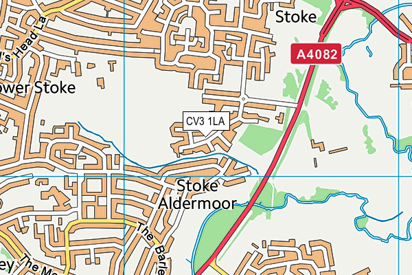 CV3 1LA map - OS VectorMap District (Ordnance Survey)