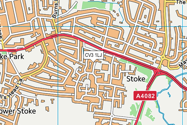 CV3 1LJ map - OS VectorMap District (Ordnance Survey)