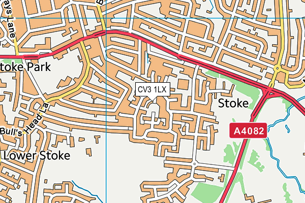 CV3 1LX map - OS VectorMap District (Ordnance Survey)