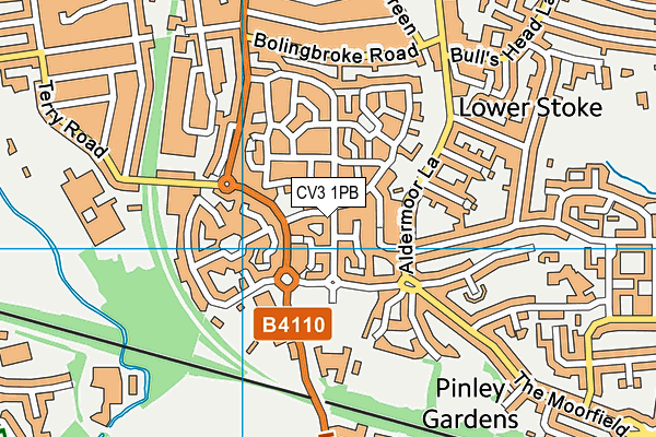 CV3 1PB map - OS VectorMap District (Ordnance Survey)