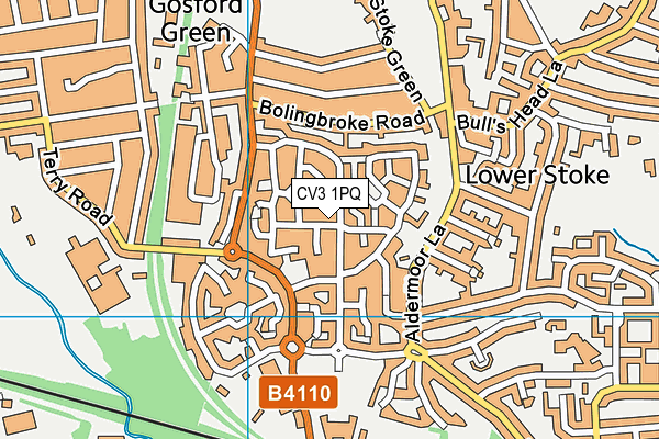 CV3 1PQ map - OS VectorMap District (Ordnance Survey)