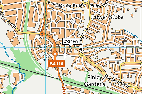 CV3 1PW map - OS VectorMap District (Ordnance Survey)