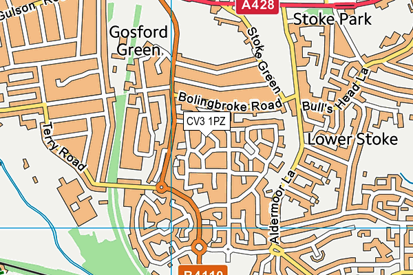 CV3 1PZ map - OS VectorMap District (Ordnance Survey)