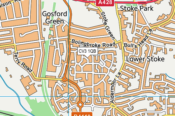 CV3 1QB map - OS VectorMap District (Ordnance Survey)