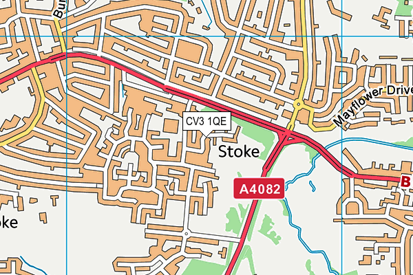 CV3 1QE map - OS VectorMap District (Ordnance Survey)