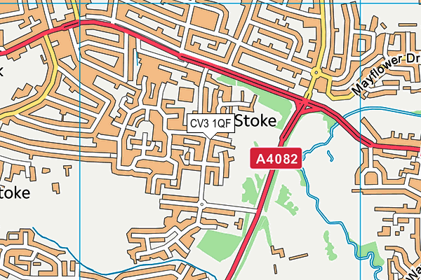 CV3 1QF map - OS VectorMap District (Ordnance Survey)