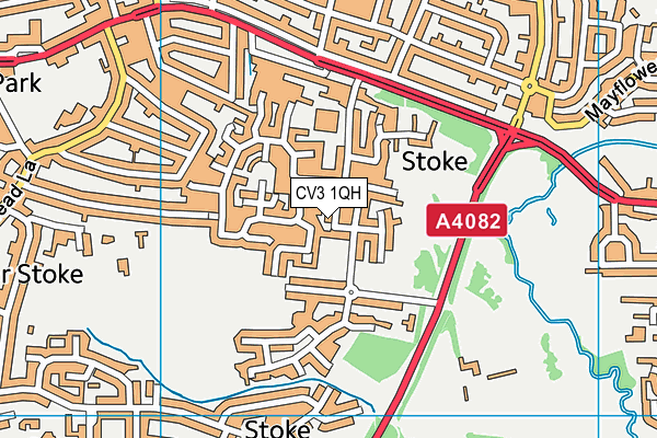 CV3 1QH map - OS VectorMap District (Ordnance Survey)