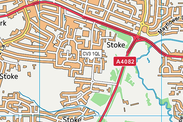 CV3 1QL map - OS VectorMap District (Ordnance Survey)