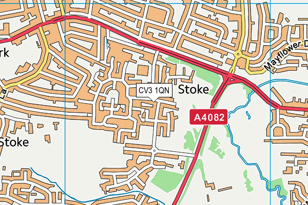 CV3 1QN map - OS VectorMap District (Ordnance Survey)