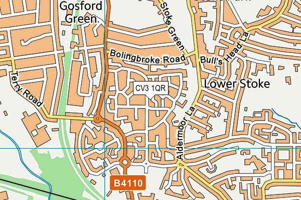 CV3 1QR map - OS VectorMap District (Ordnance Survey)