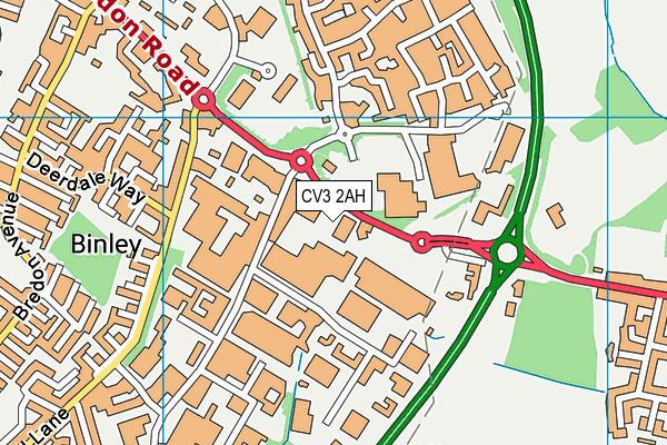 CV3 2AH map - OS VectorMap District (Ordnance Survey)