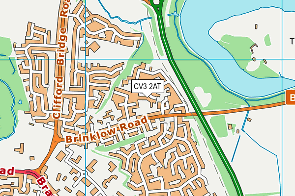 CV3 2AT map - OS VectorMap District (Ordnance Survey)