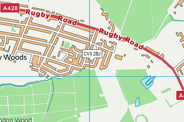 CV3 2BJ map - OS VectorMap District (Ordnance Survey)