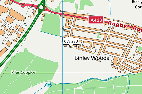 CV3 2BU map - OS VectorMap District (Ordnance Survey)