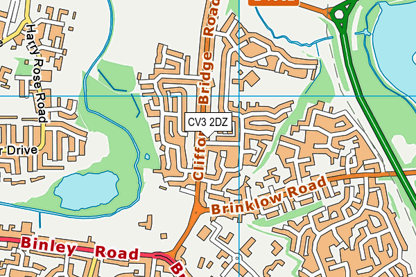 CV3 2DZ map - OS VectorMap District (Ordnance Survey)