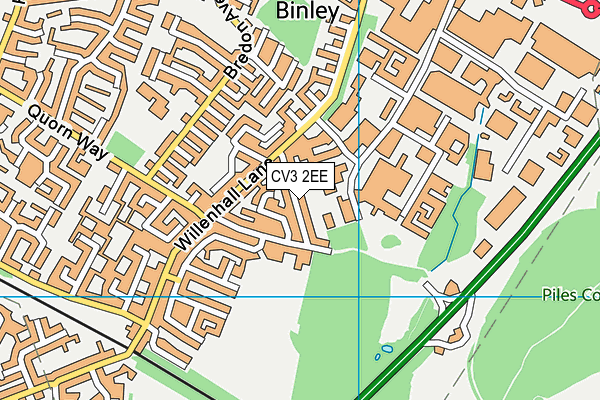 CV3 2EE map - OS VectorMap District (Ordnance Survey)
