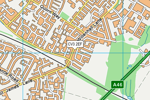 CV3 2EF map - OS VectorMap District (Ordnance Survey)