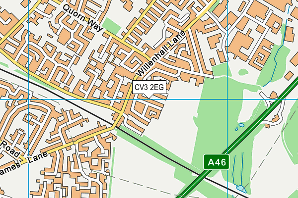 CV3 2EG map - OS VectorMap District (Ordnance Survey)